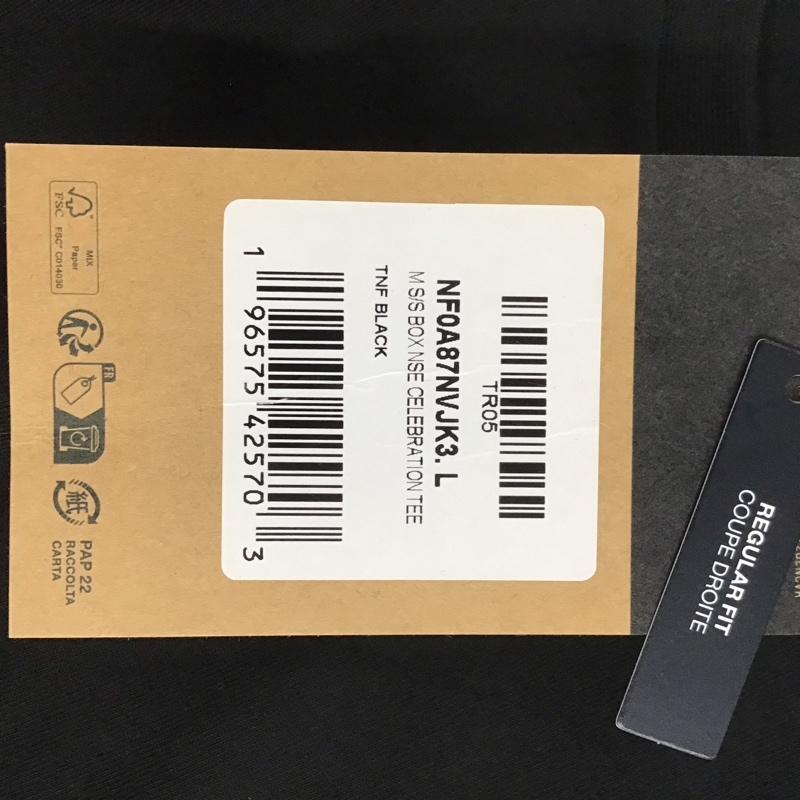 ザノースフェイス THE NORTH FACE Tシャツ 半袖 NF0A87NVJK3 Redbox Celebration Tee L ロゴ、文字 X プリント 黒 / ブラック /  メンズ USED 古着 中古 10132475