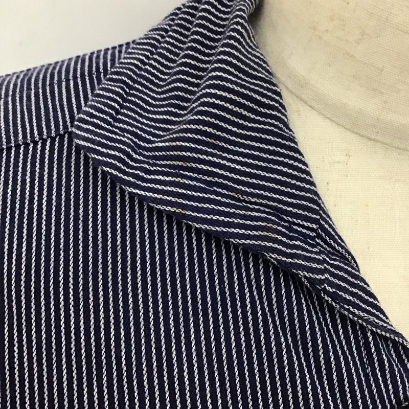 古着 USED シャツ、ブラウス 長袖 長袖シャツ カラーシャツ ポケットシャツ 長袖カットソー otscher 古着 46 ストライプ 紺 / ネイビー /  メンズ USED 古着 中古 10124493