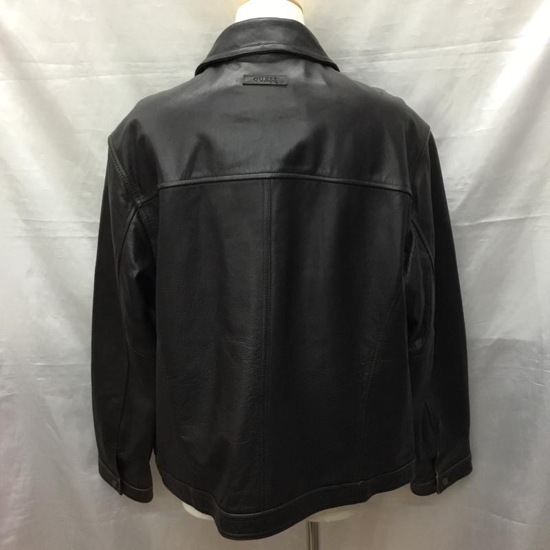 ゲス Guess ジャケット、上着 ジャケット、ブレザー ジップアップジャケット ジャンパー ジャケット カジュアルジャケット アウター XL 無地 茶 / ブラウン /  メンズ USED 古着 中古 10120304