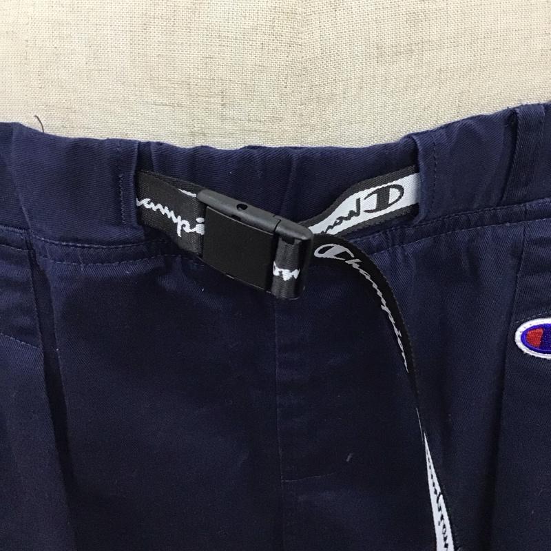 チャンピオン Champion ボトムス ボトムス CW-P208 ワイドパンツ L ワンポイント 紺 / ネイビー /  レディース USED 古着 中古 10122146