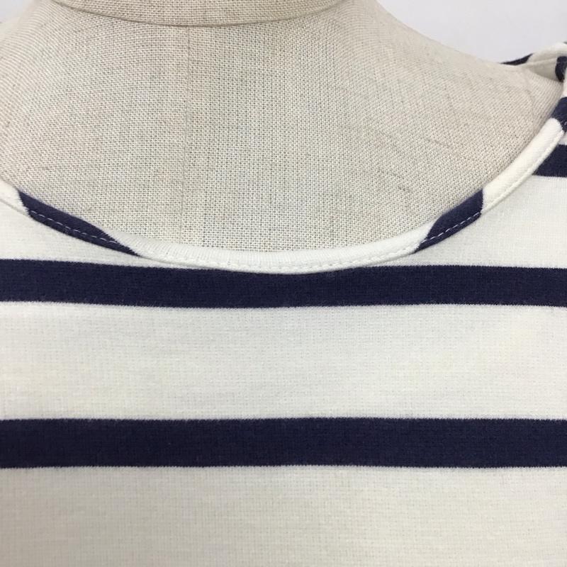 ブルックスブラザーズ BROOKS BROTHERS ワンピース ロングスカート Red Fleece 五分袖 L ボーダー柄 白 / ホワイト / X 紺 / ネイビー /  レディース USED 古着 中古 10115348