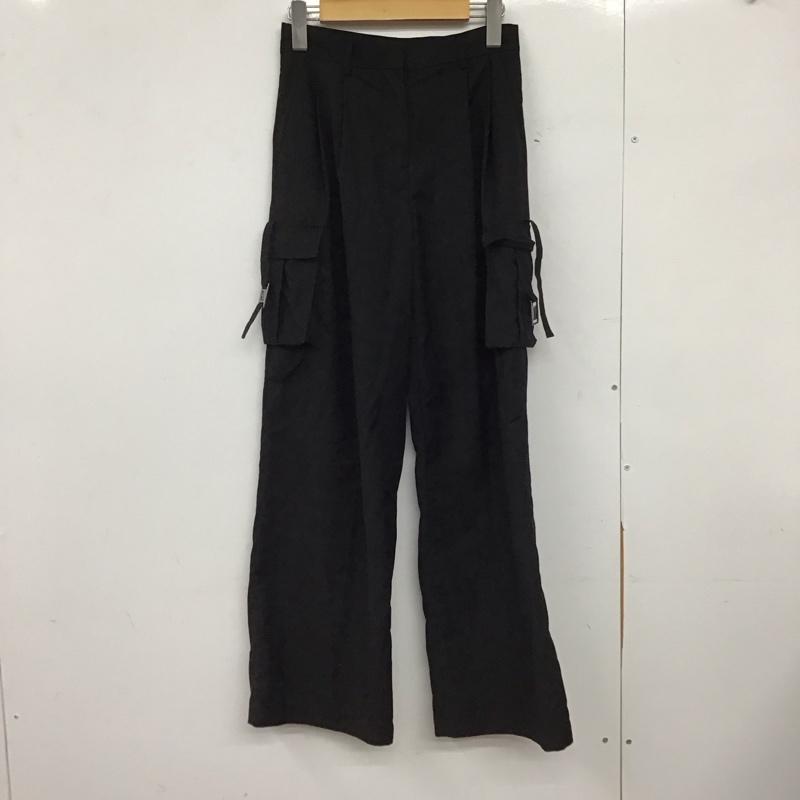 エモダ EMODA パンツ ワークパンツ、ペインターパンツ 042350700401-01 ツータックワイドカーゴパンツ ワイドパンツ S 無地 黒 / ブラック /  レディース USED 古着 中古 10149359