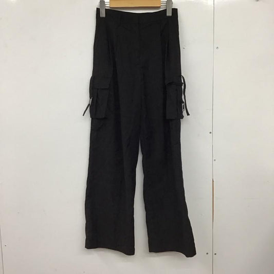 エモダ EMODA パンツ ワークパンツ、ペインターパンツ 042350700401-01 ツータックワイドカーゴパンツ ワイドパンツ S 無地 黒 / ブラック /  レディース USED 古着 中古 10149359