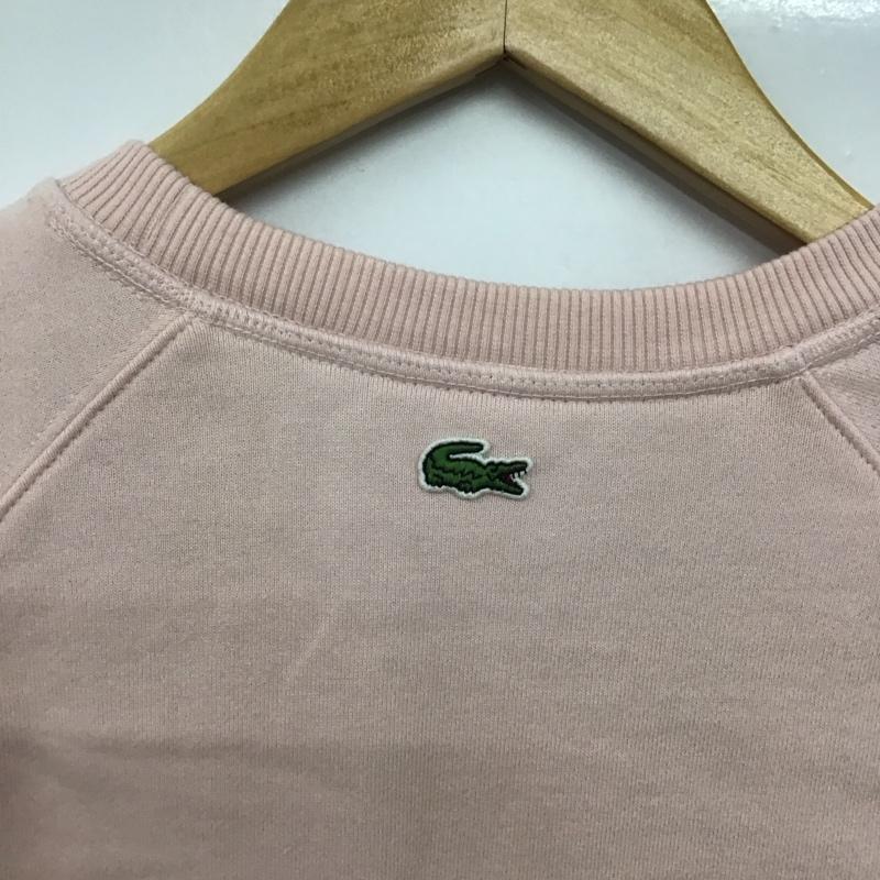 ラコステ LACOSTE トレーナー 長袖 長袖トレーナー スウェット クルーネック プルオーバー 34 ロゴ、文字 桃 / ピンク /  レディース USED 古着 中古 10145116