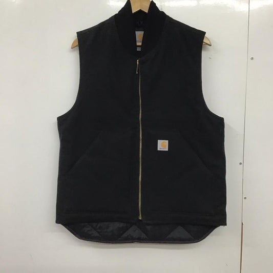 カーハート Carhartt ベスト ベスト ジップアップベスト ノースリーブカットソー アウター M ロゴ、文字 黒 / ブラック /  メンズ USED 古着 中古 10137337