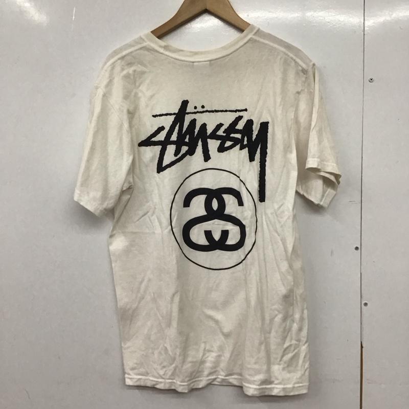 ステューシー STUSSY Tシャツ 半袖 半袖カットソー プリントTシャツ クルーネックカットソー M ロゴ、文字 アイボリー / アイボリー /  メンズ USED 古着 中古 10150284