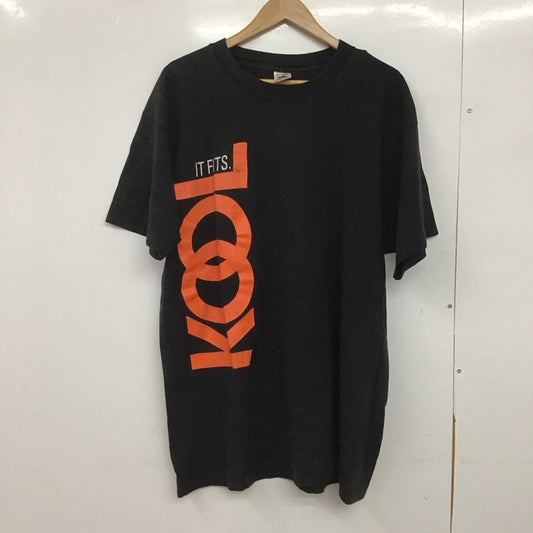 フルーツオブザルーム FRUIT OF THE LOOM Tシャツ 半袖 半袖カットソー プリントTシャツ クルーネックカットソー 90s kool XL ロゴ、文字 黒 / ブラック /  メンズ USED 古着 中古 10147015