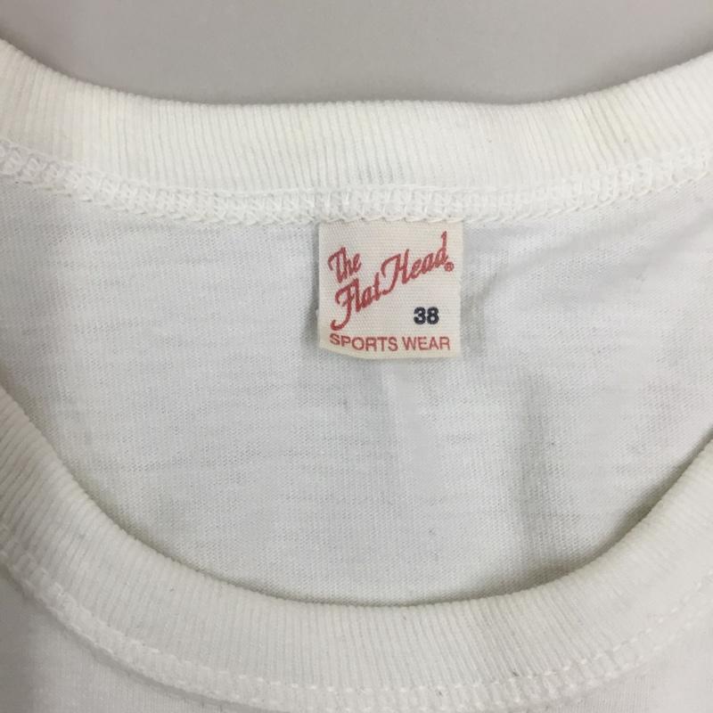 フラットヘッド The Flat Head Tシャツ 半袖 半袖カットソー プリントTシャツ クルーネックカットソー 38 ロゴ、文字 白 / ホワイト /  メンズ USED 古着 中古 10116715