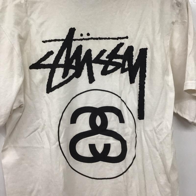 ステューシー STUSSY Tシャツ 半袖 半袖カットソー プリントTシャツ クルーネックカットソー M ロゴ、文字 アイボリー / アイボリー /  メンズ USED 古着 中古 10150284