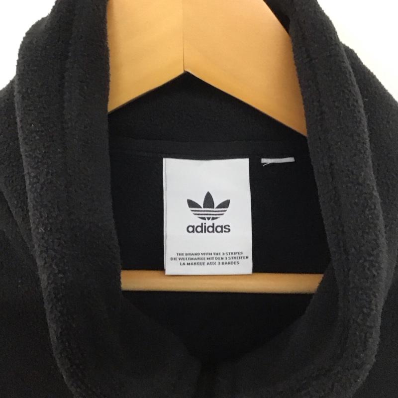 アディダス adidas ベスト ベスト ジップアップベスト フリースベスト ノースリーブ スタンドカラー ロゴ、文字 黒 / ブラック /  メンズ USED 古着 中古 10140140