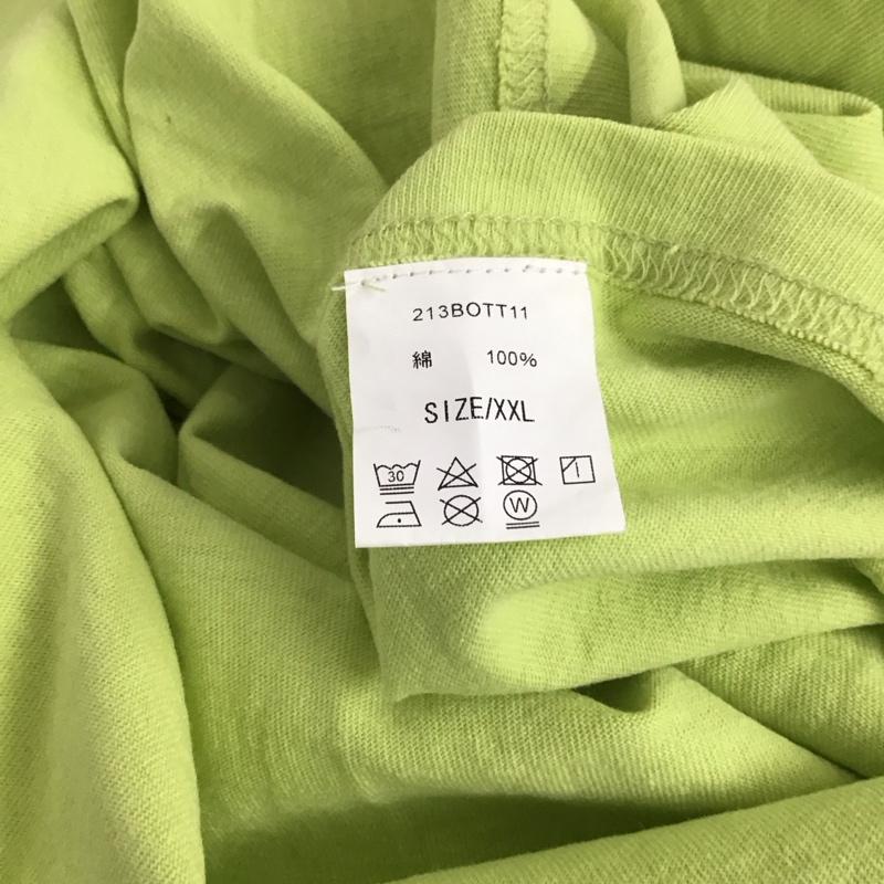 ボット BoTT カットソー 長袖 長袖カットソー プリントカットソー クルーネック XXL プリント 黄緑 / イエローグリーン /  メンズ USED 古着 中古 10137620