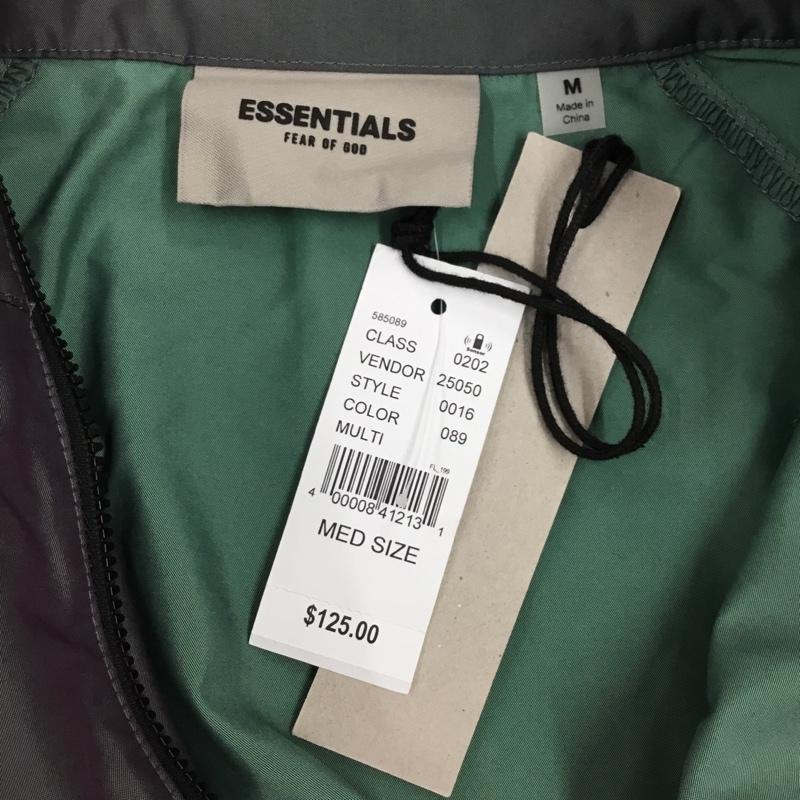 エッセンシャルズ ESSENTIALS ジャケット、上着 ジャンパー、ブルゾン プルオーバージャケット ジップアップ ナイロンジャケット M ロゴ、文字 灰 / グレー /  メンズ USED 古着 中古 10109445