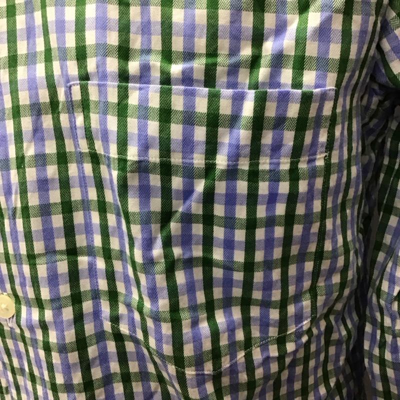 タケオキクチ TAKEO KIKUCHI シャツ、ブラウス 長袖 AC070-82010JA 1 チェック 白 / ホワイト / X 緑 / グリーン / X 水色 / ライトブルー /  メンズ USED 古着 中古 10116836