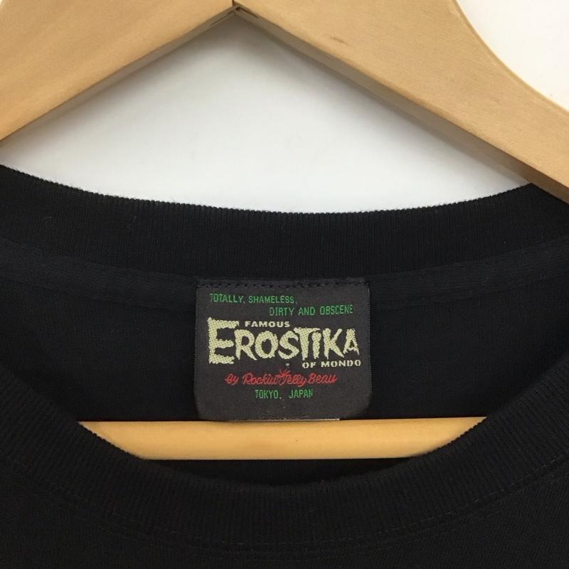 エロスティカ EROSTiKA Tシャツ 半袖 半袖カットソー プリントTシャツ クルーネックカットソー キラーコンドーム限定 XL プリント 黒 / ブラック /  メンズ USED 古着 中古 10134635