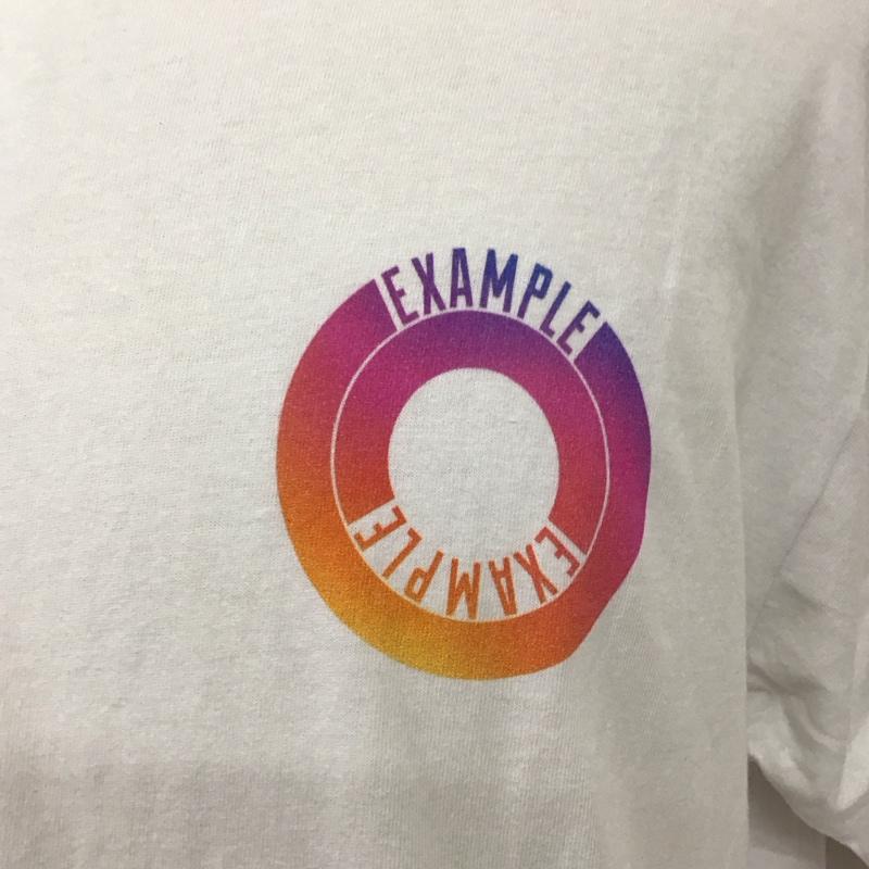 イグザンプル EXAMPLE Tシャツ 半袖 半袖カットソー プリントTシャツ クルーネックカットソー L プリント 白 / ホワイト /  メンズ USED 古着 中古 10117845