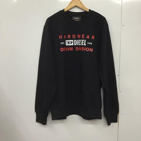 ディーゼル DIESEL トレーナー 長袖 長袖トレーナー スウェット クルーネック プルオーバー XL プリント 黒 / ブラック /  メンズ USED 古着 中古 10145981