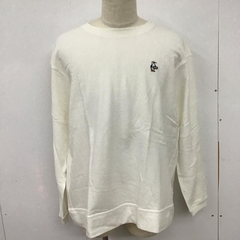 チャムス CHUMS カットソー 長袖 長袖カットソー プリントカットソー クルーネック XL ロゴ、文字 白 / ホワイト /  メンズ USED 古着 中古 10126529