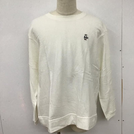 チャムス CHUMS カットソー 長袖 長袖カットソー プリントカットソー クルーネック XL ロゴ、文字 白 / ホワイト /  メンズ USED 古着 中古 10126529