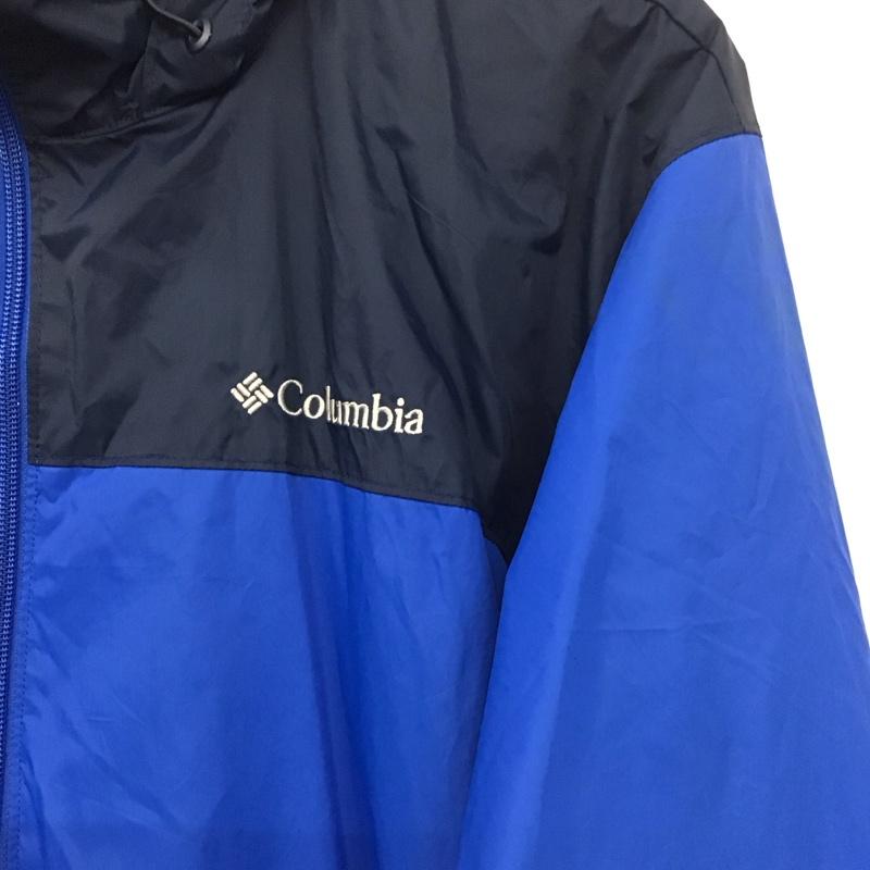 コロンビア Columbia ジャケット、上着 ジャンパー、ブルゾン ジップアップジャケット ナイロンジャケット アウター L ロゴ、文字 青 / ブルー / X 紺 / ネイビー /  メンズ USED 古着 中古 10137980