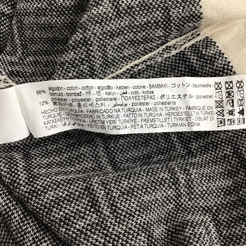 ザラ ZARA ポロシャツ 半袖 半袖ポロシャツ カラーシャツ 半袖カットソー M 総柄 黒 / ブラック / X アイボリー / アイボリー /  メンズ USED 古着 中古 10151088