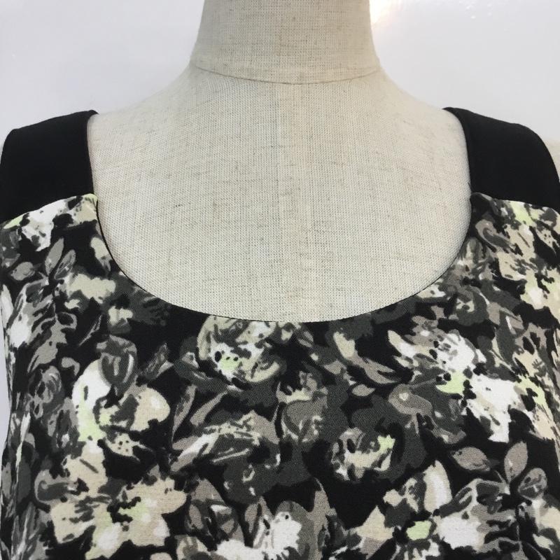 レトロガール RETRO GIRL ワンピース ミニスカート レイヤード 花柄 M 花柄 黒 / ブラック / X 灰 / グレー /  レディース USED 古着 中古 10048295