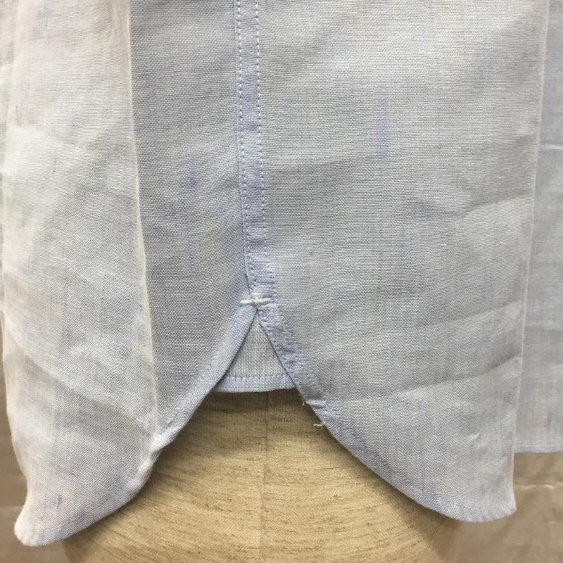 アトモスラボ ATMOS LAB シャツ、ブラウス 長袖 長袖シャツ カラーシャツ ポケットシャツ 長袖カットソー ボタンダウンシャツ M 無地 青 / ブルー /  メンズ USED 古着 中古 10117697