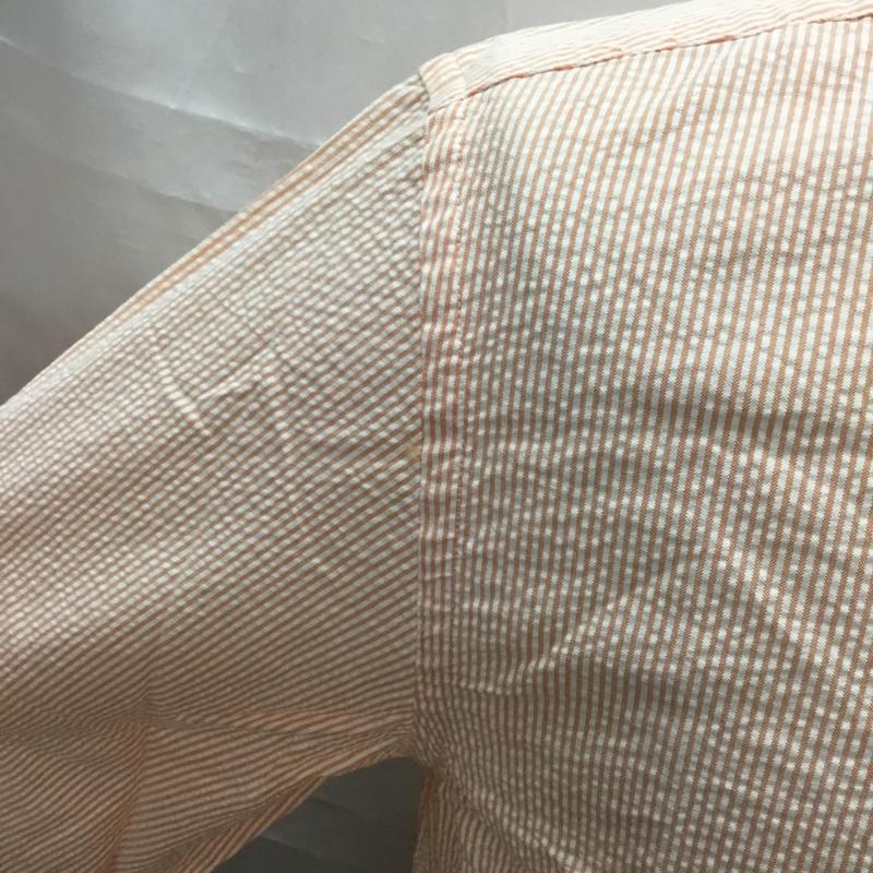 エルエルビーン L.L.Bean シャツ、ブラウス 長袖 ボタンダウンシャツ M ストライプ 白 / ホワイト / X 橙 / オレンジ /  メンズ USED 古着 中古 10112762