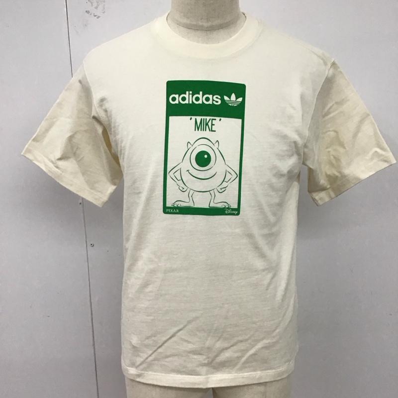 アディダス adidas Tシャツ 半袖 GP3393 モンスターズインク マイク ワゾウスキ ディズニー XS ロゴ、文字 アイボリー / アイボリー /  メンズ USED 古着 中古 10123295
