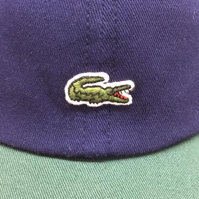 ラコステ LACOSTE 帽子 キャップ L1272 バイカラー ワンポイント 紺 / ネイビー / X 緑 / グリーン /  メンズ USED 古着 中古 10109743
