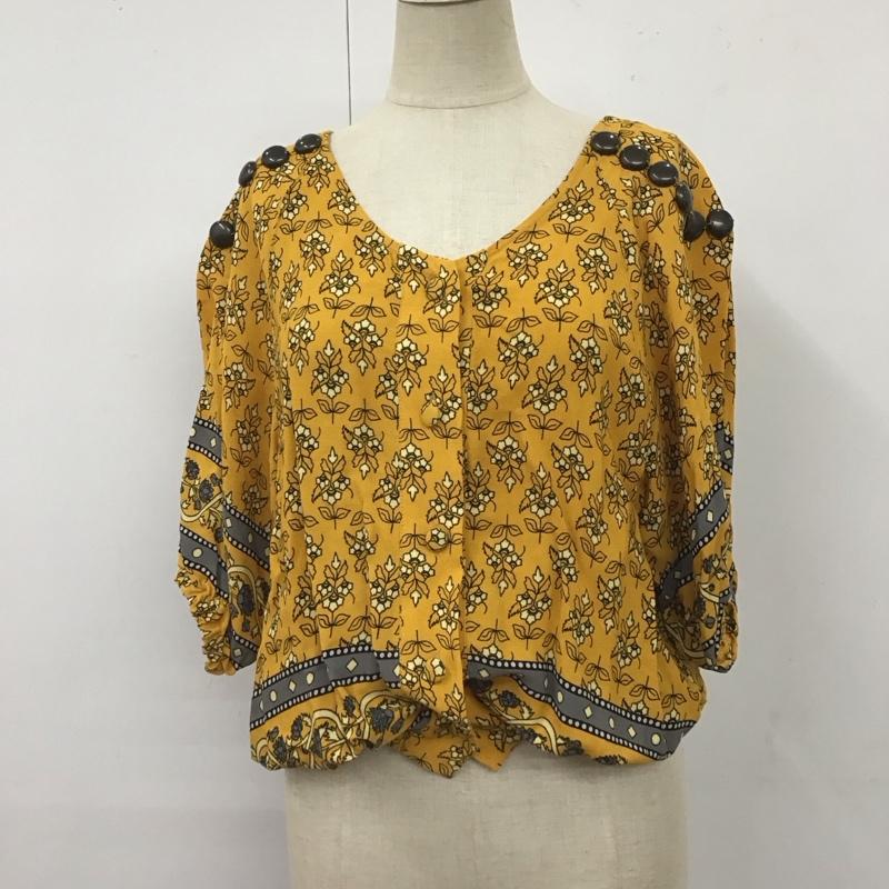 スライ SLY シャツ、ブラウス 半袖 0309sb30-0650 TEA TREE FLOWER TOPS FREE  黄 / イエロー /  レディース USED 古着 中古 10119941
