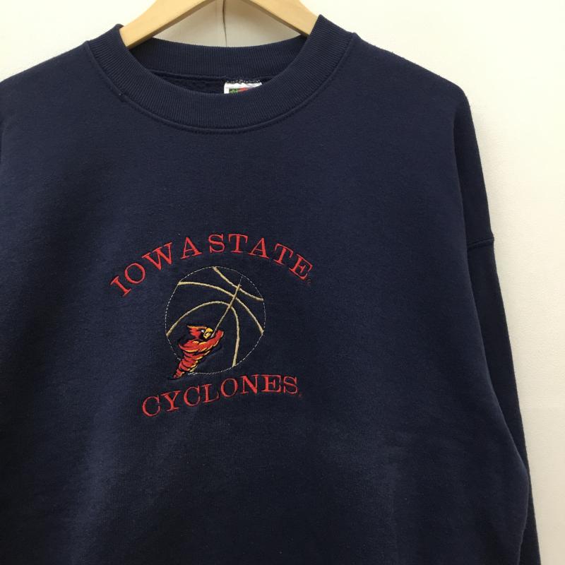 フルーツオブザルーム FRUIT OF THE LOOM トレーナー 長袖 L キャラクター 紺 / ネイビー /  メンズ USED 古着 中古 10135950