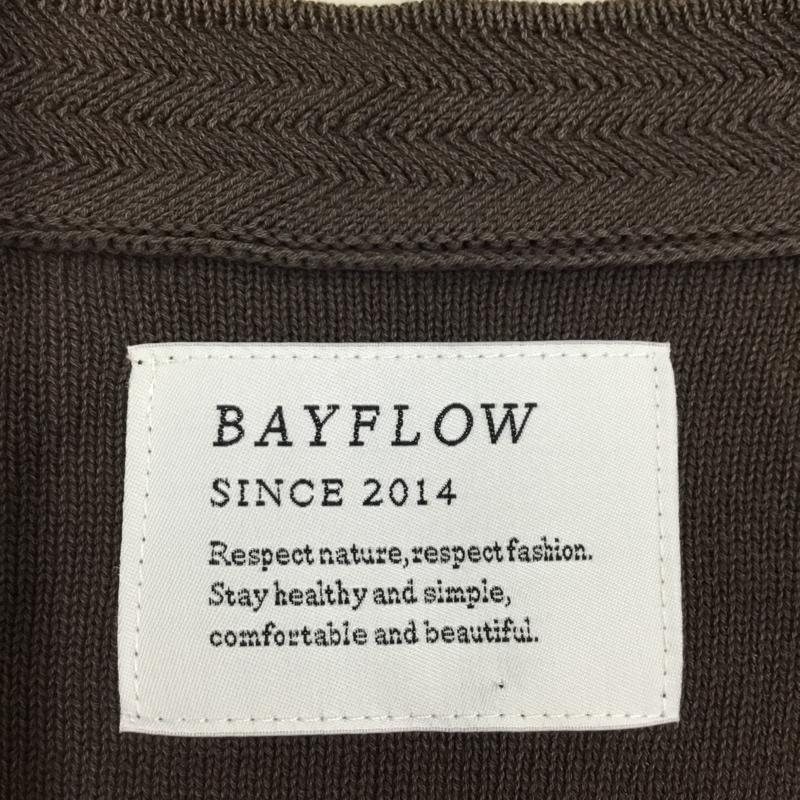 ベイフロー BAYFLOW カーディガン 長袖 長袖カーディガン 長袖カットソー ノーカラージャケット 前開カーディガン 3 無地 茶 / ブラウン /  メンズ USED 古着 中古 10118059