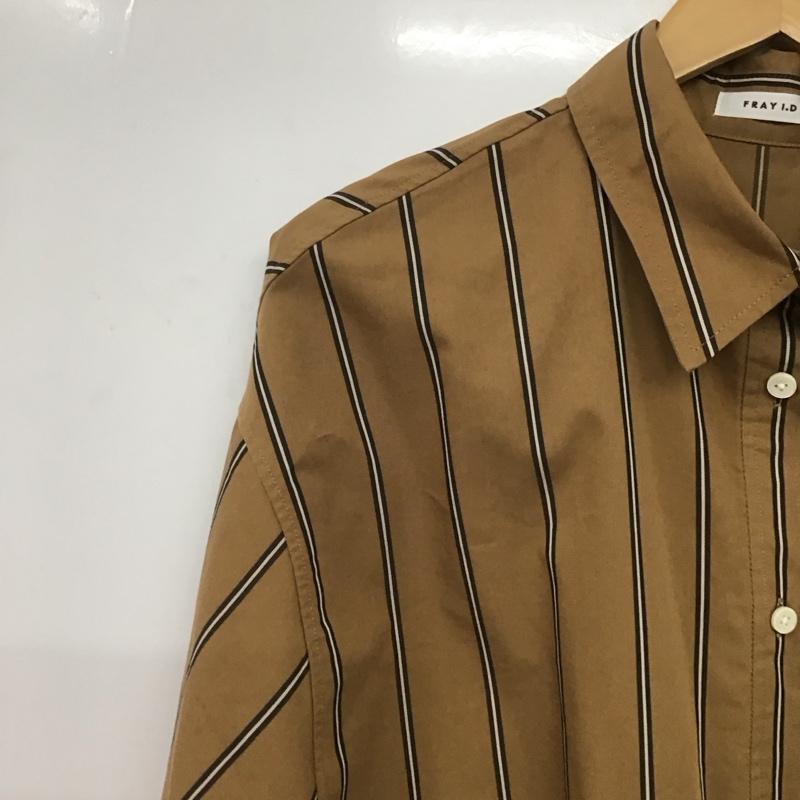 フレイ アイディー FRAY I.D ワンピース ロングスカート fwfb194604 カメリアビッグロングシャツ シャツロングワンピース 0 ストライプ キャメル / キャメル /  レディース USED 古着 中古 10146154