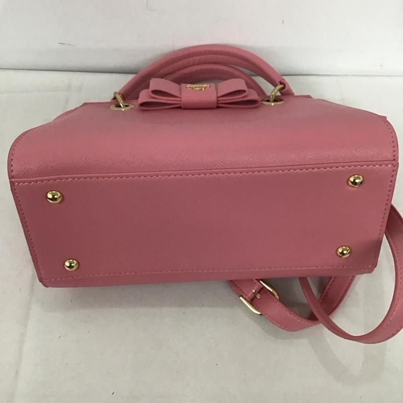 サマンサベガ Samantha Vega ハンドバッグ ハンドバッグ リボン ショルダーバッグ 2WAY ロゴ、文字 桃 / ピンク /  レディース USED 古着 中古 10139347