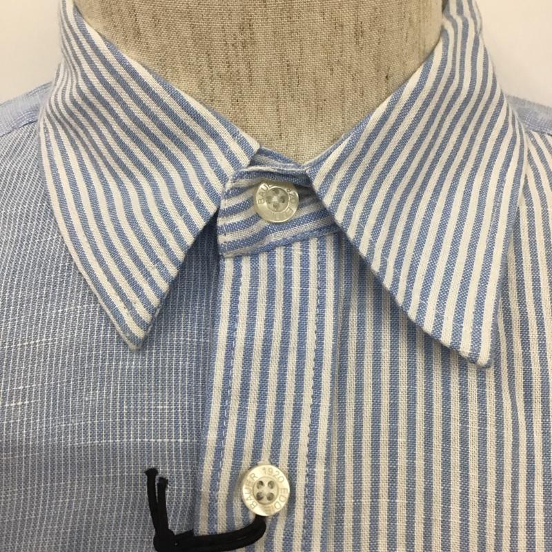 エディーバウアー Eddie Bauer シャツ、ブラウス 半袖 S ストライプ 白 / ホワイト / X 水色 / ライトブルー /  メンズ USED 古着 中古 10111204