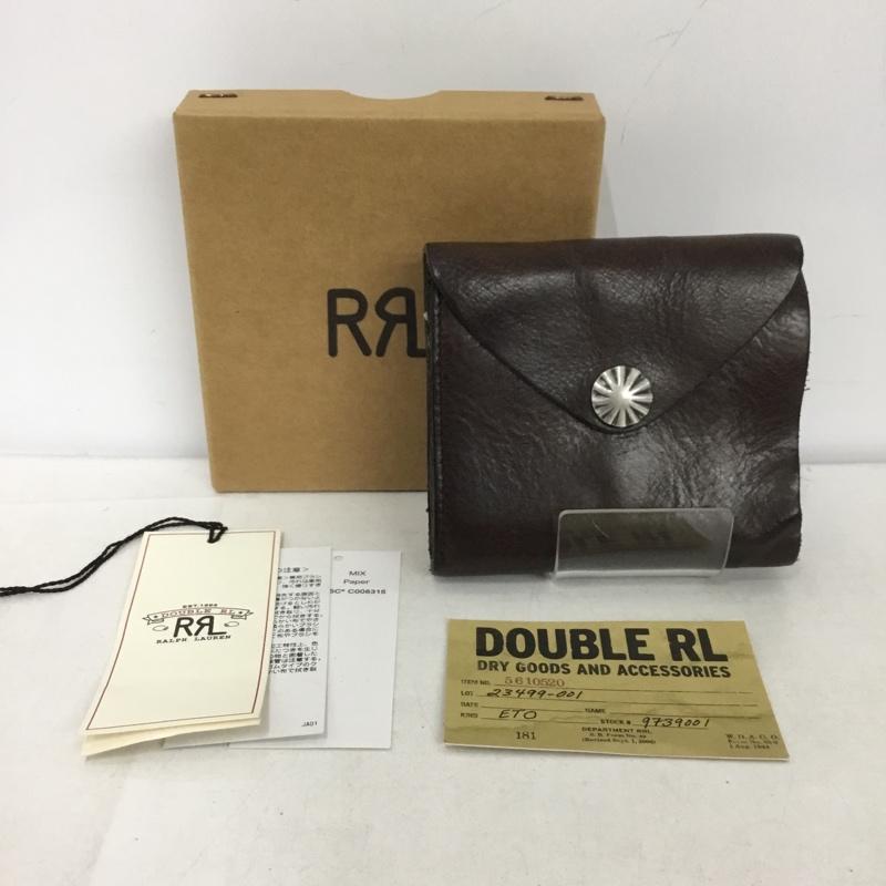 ダブルアールエル RRL 財布 二つ折り コンチョ レザーウォレット 箱有 ワンポイント ダークブラウン / ダークブラウン /  メンズ USED 古着 中古 10137403