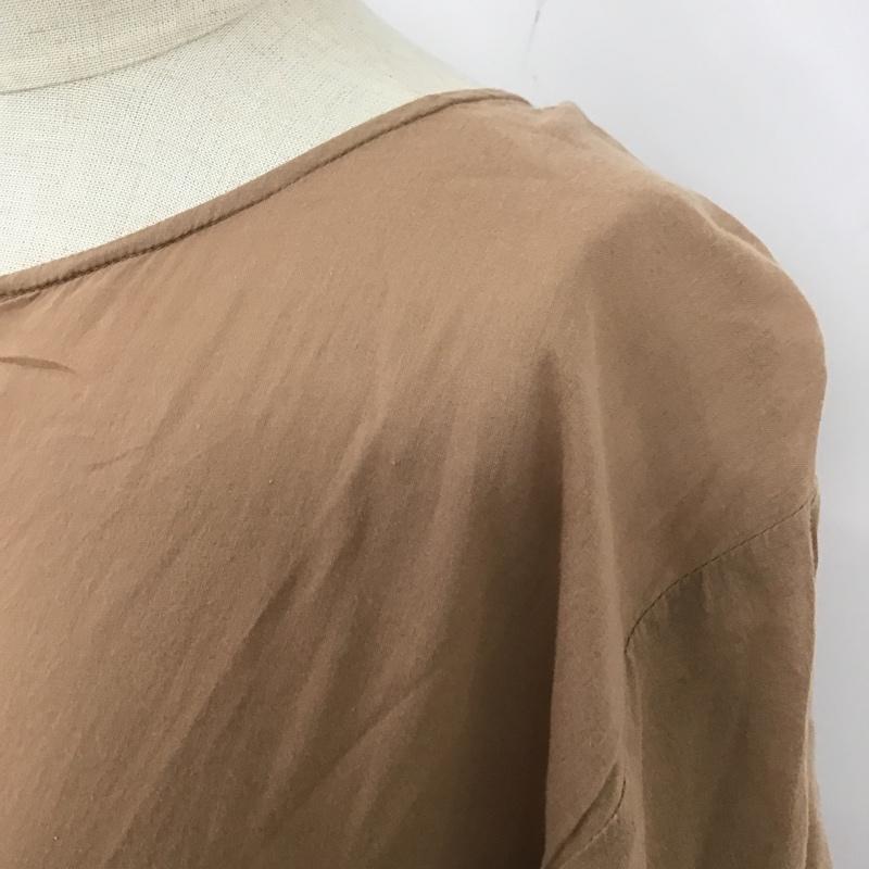 サマンサモスモス Samansa Mos2 ワンピース ロングスカート fiz-1106184 半袖ワンピース 前開 ロングワンピース フレアワンピース ノーカラーシャツワンピース FREE 無地 茶 / ブラウン /  レディース USED 古着 中古 10105962