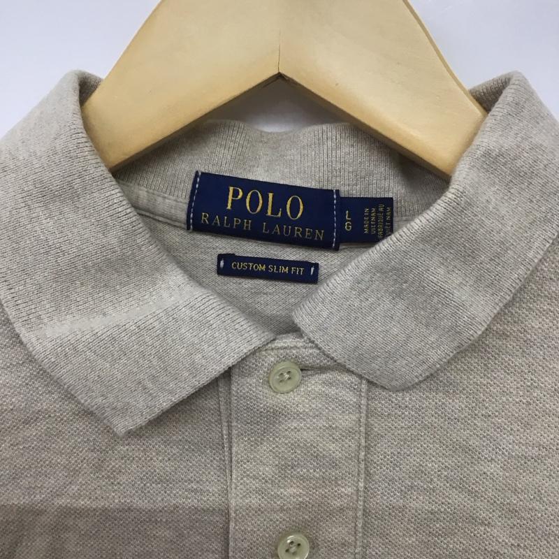 ポロラルフローレン POLO RALPH LAUREN ポロシャツ 半袖 半袖ポロシャツ カラーシャツ 半袖カットソー L ロゴ、文字 ベージュ / ベージュ /  メンズ USED 古着 中古 10140120