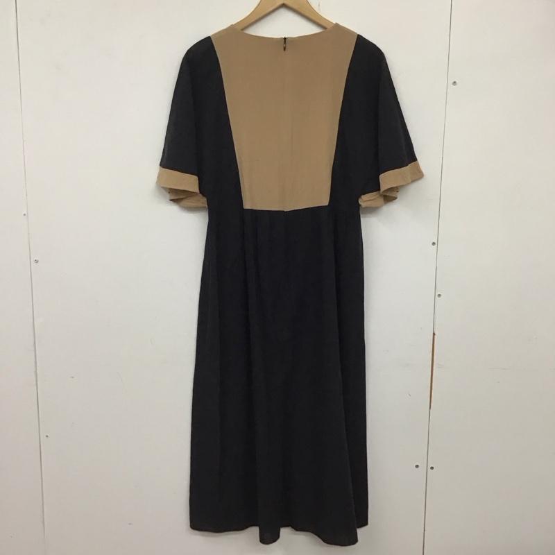 サキシマトウキョー Sakishimatokyo ワンピース ロングスカート 半袖ワンピース ロングワンピース フレアスカート 無地 黒 / ブラック / X 茶 / ブラウン /  レディース USED 古着 中古 10134035