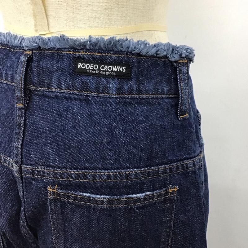 ロデオクラウンズ Rodeo Crowns パンツ デニム、ジーンズ 420ASZ11-0360 フリンジ ワイドパンツ S 無地 インディゴ / インディゴ /  レディース USED 古着 中古 10120594