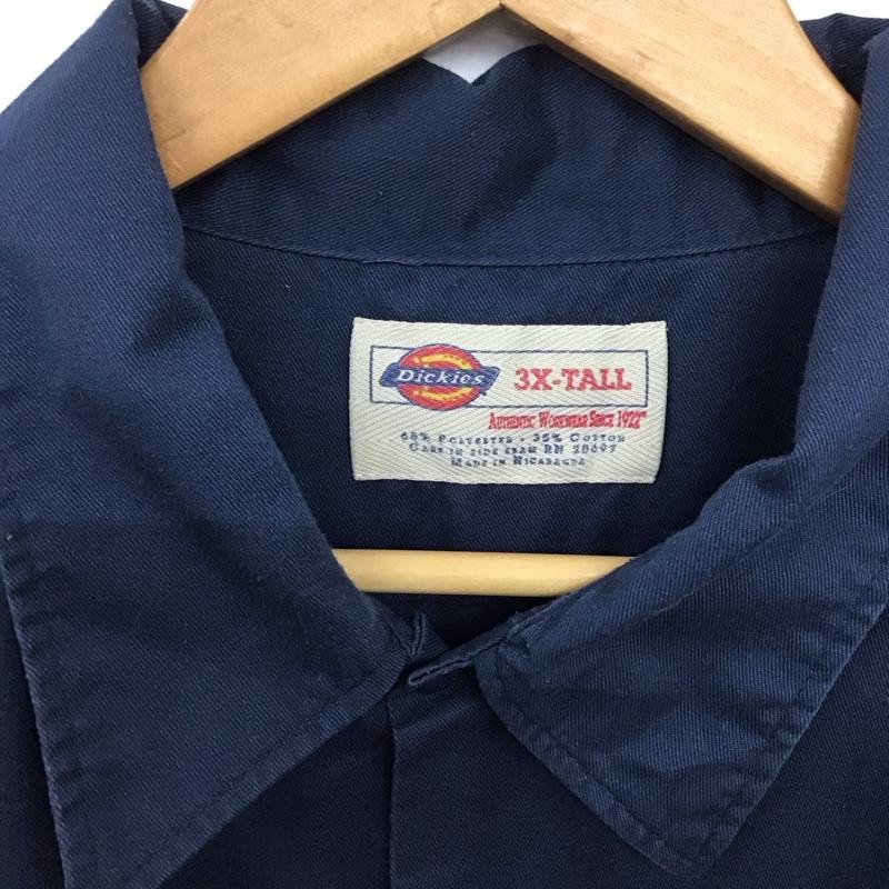 ディッキーズ Dickies シャツ、ブラウス 半袖 半袖シャツ 無地シャツ ポケットシャツ 無地 紺 / ネイビー /  メンズ USED 古着 中古 10134583