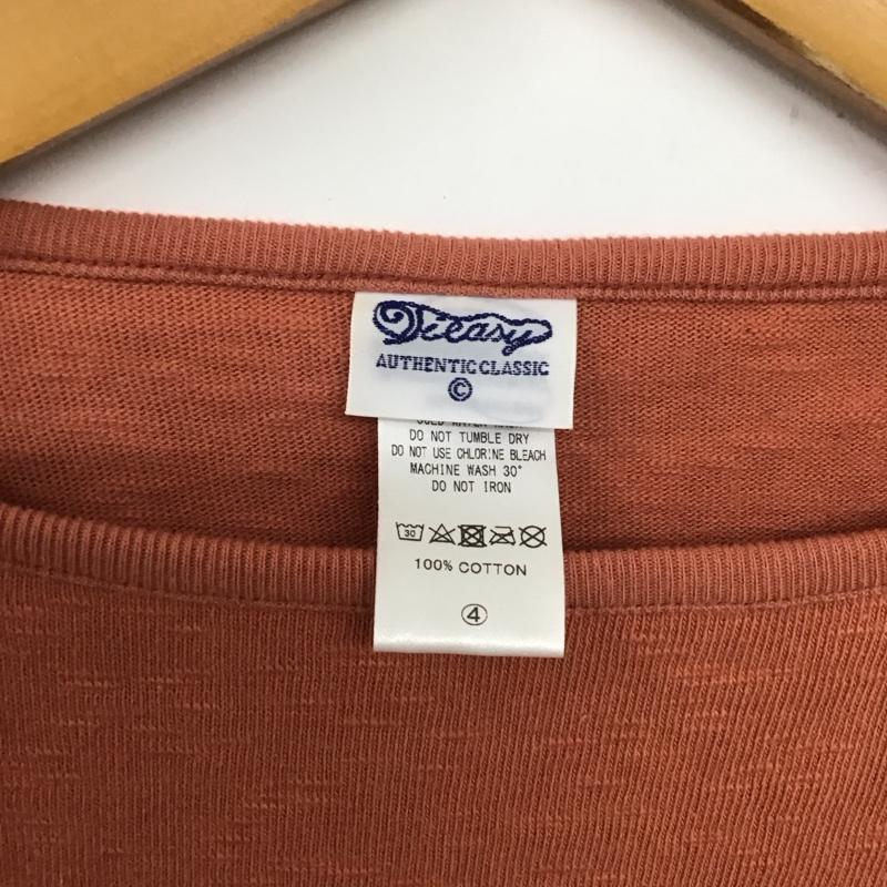 ティージー Tieasy Tシャツ 半袖 半袖カットソー プリントTシャツ クルーネックカットソー 4 無地 橙 / オレンジ /  メンズ USED 古着 中古 10132749