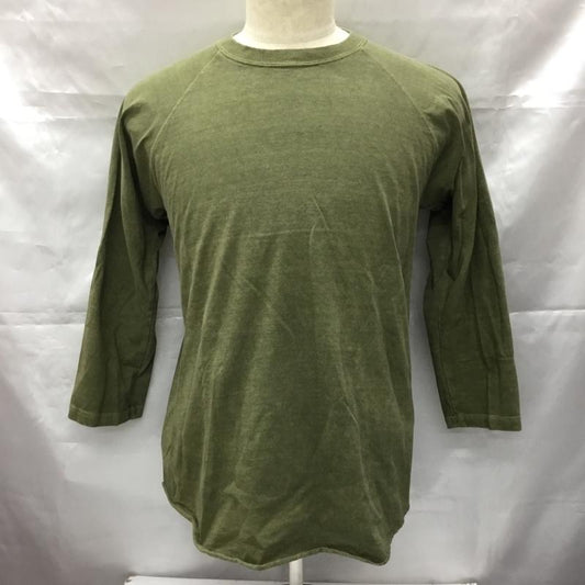グッドオン Good On カットソー 七分袖 後染 M 無地 カーキ / カーキ /  メンズ USED 古着 中古 10106301