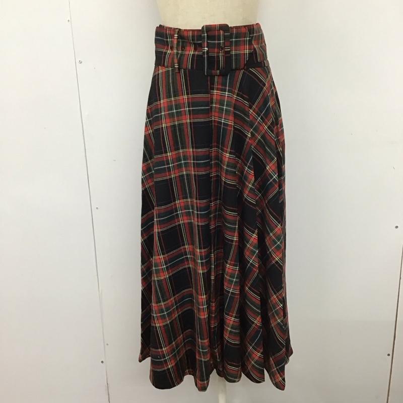 ザラ ZARA スカート ロングスカート 4886 248 800 ベルト付き XS チェック マルチカラー / マルチカラー /  レディース USED 古着 中古 10111422