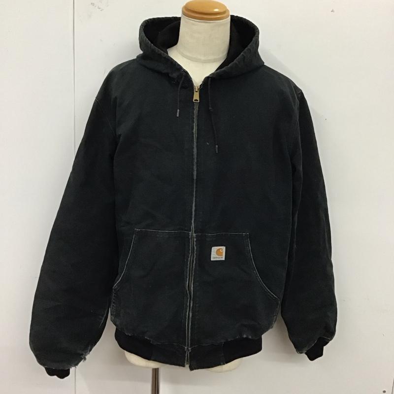 カーハート Carhartt ジャケット、上着 ジャケット、ブレザー J131 BLK Active Jacket アクティブジャケット フード L ロゴ、文字 黒 / ブラック /  メンズ USED 古着 中古 10121301