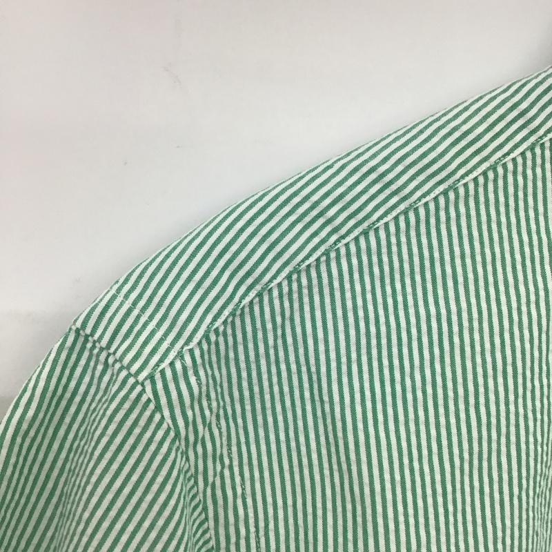 ラルフローレン RALPHLAUREN シャツ、ブラウス 半袖 半袖シャツ チェックシャツ ボタンダウンシャツ L ボーダー柄 白 / ホワイト / X 薄緑 / ライトグリーン /  メンズ USED 古着 中古 10148139