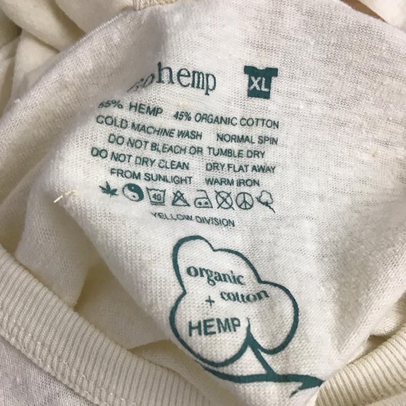 ゴーヘンプ GOHEMP Tシャツ 半袖 半袖カットソー プリントTシャツ クルーネックカットソー XL プリント アイボリー / アイボリー /  メンズ USED 古着 中古 10148526