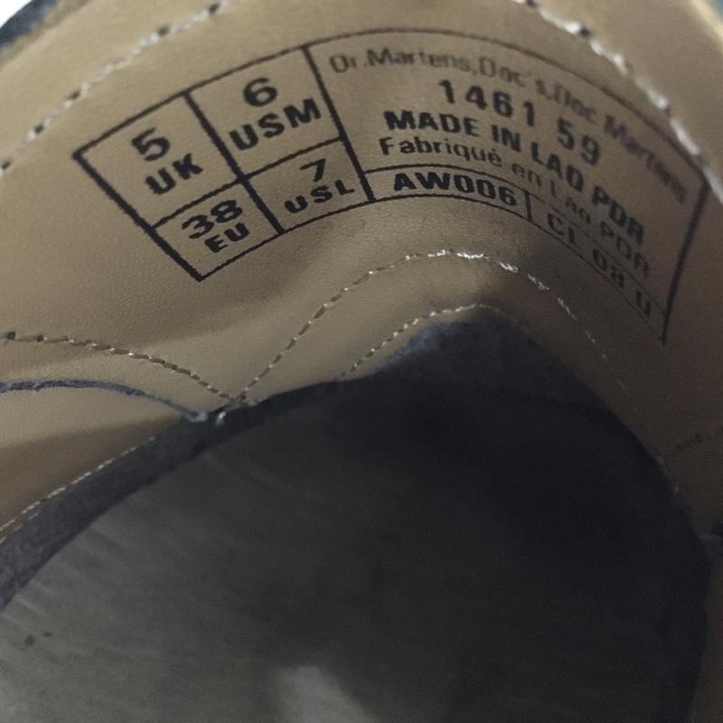 ドクターマーチン Dr.Martens 革靴 革靴 1461 59 3ホール UK5 無地 黒 / ブラック /  レディース USED 古着 中古 10137885