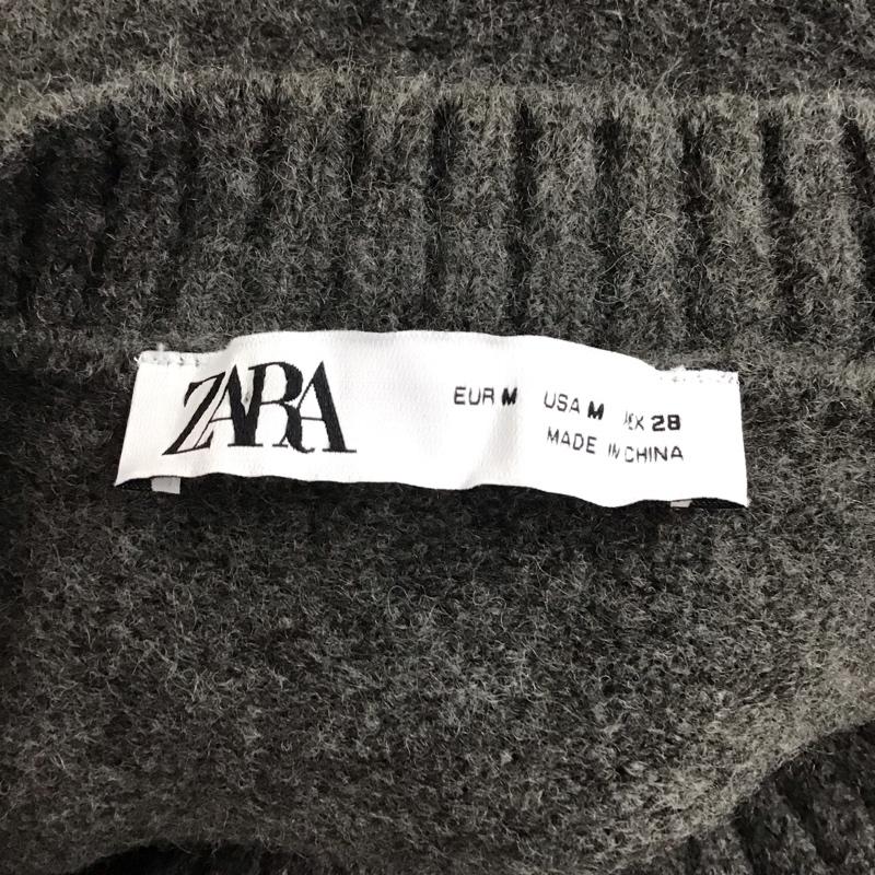 ザラ ZARA ワンピース ひざ丈スカート 2142 152 922 ニットワンピース M 無地 灰 / グレー /  レディース USED 古着 中古 10121880