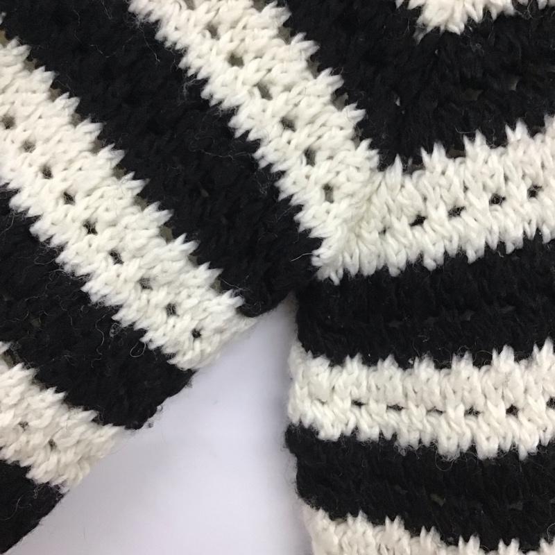 ザラ ZARA カーディガン 長袖 160cm ボーダー柄 白 / ホワイト / X 黒 / ブラック /  ガールズ USED 古着 中古 10139985